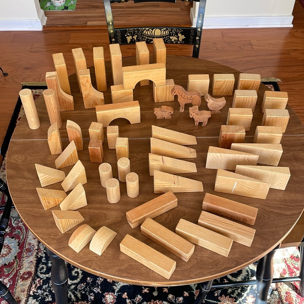 Natural Wooden Building Blocks set